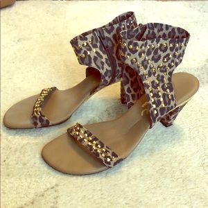 Onex gold-studded heeled sandals